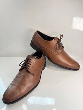 HUGO BOSS Brown Leather Dress Shoes – Classic Derby Style | Elegant & Versatile